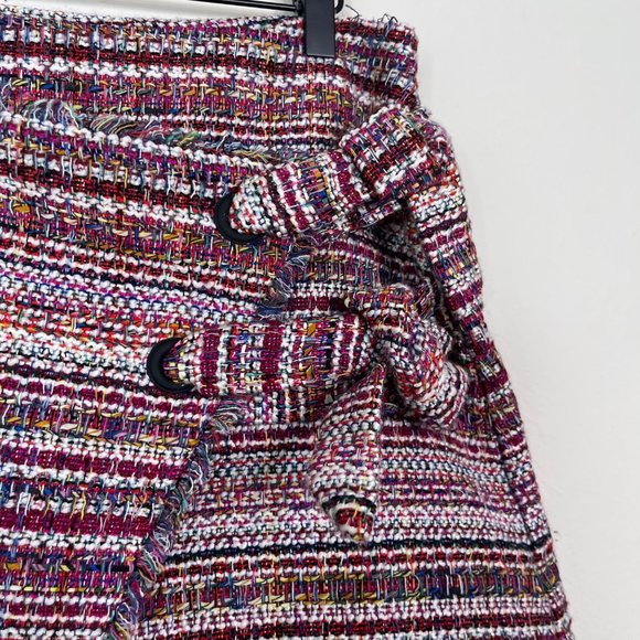 Halogen Women’s Mini Multicolor Tweed Side Tie Skirt Size 10 Pink - Picture 4 of 9